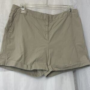 Covington Signature Fit Shorts Women's Size 14 Tan Chino Cuffed